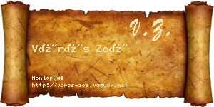 Vörös Zoé névjegykártya